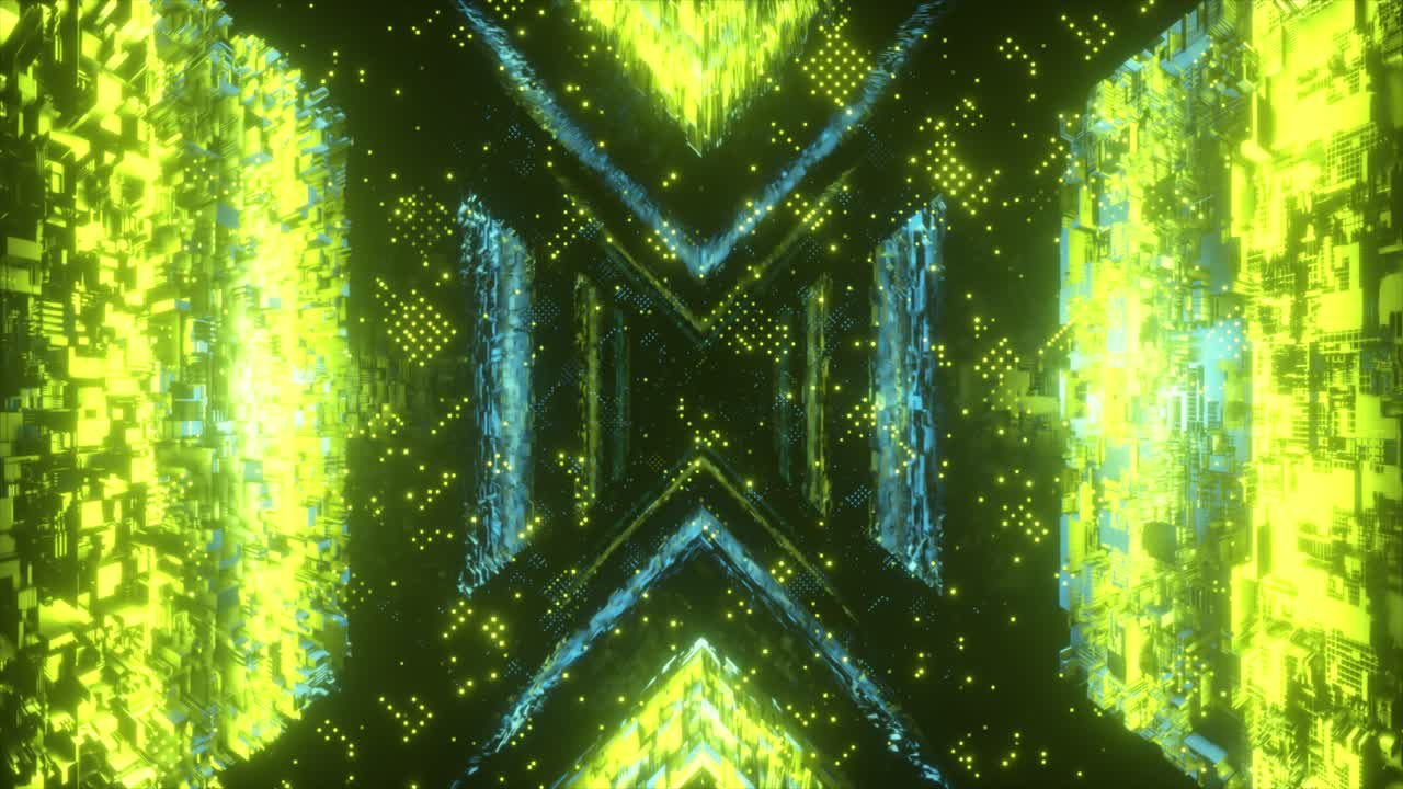 el túnel ciberpunk brillante