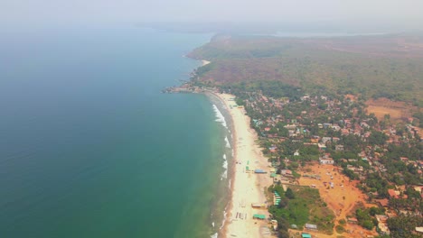 arambol goa beach drone shot arambol mountain khalchawada market and city top view long shot