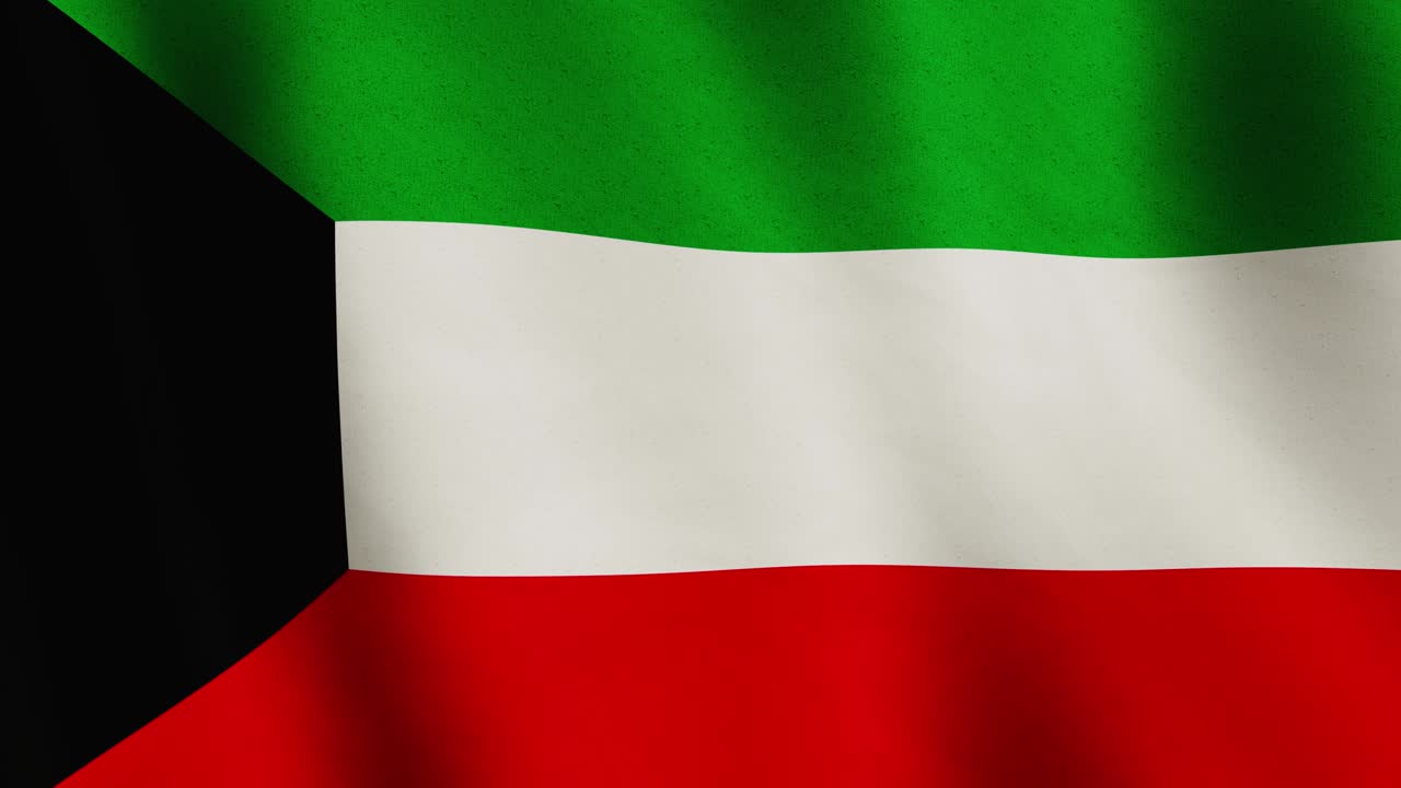 bandera de kuwait ondeando imágenes de fondo fluyendo - video en bucle animación sin fisuras