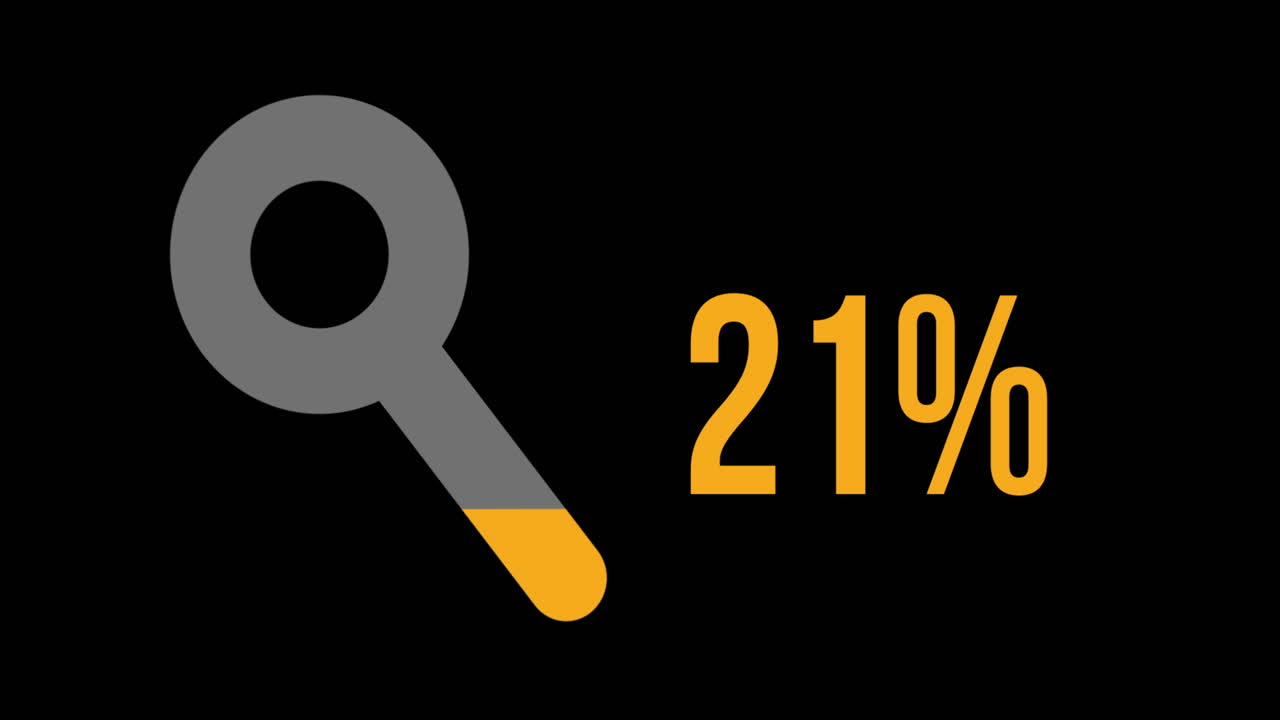 Оранжевая лупа с увеличением процента от 0% до 100%