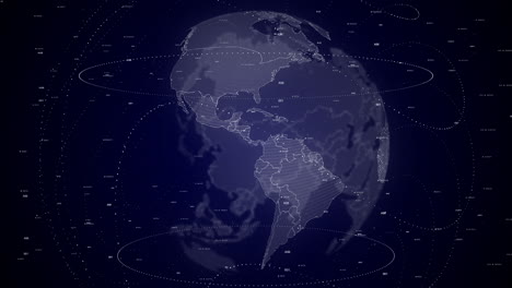 digitaler globus dreht sich, vergrößert auf panama land