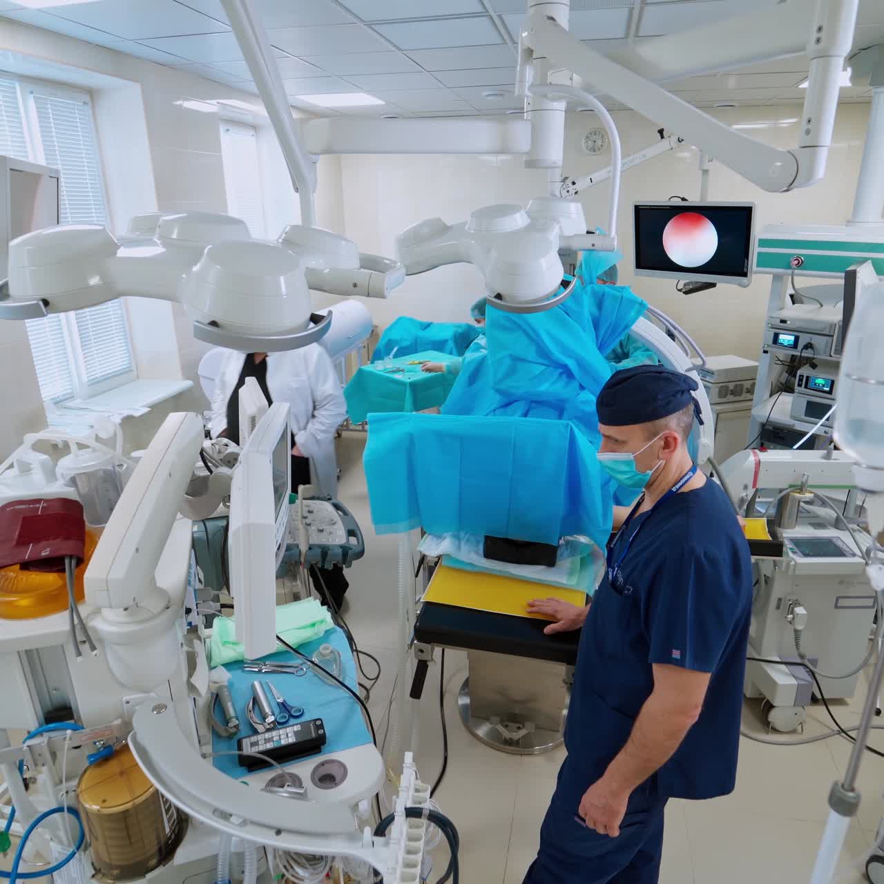 Surgeons during medical procedure