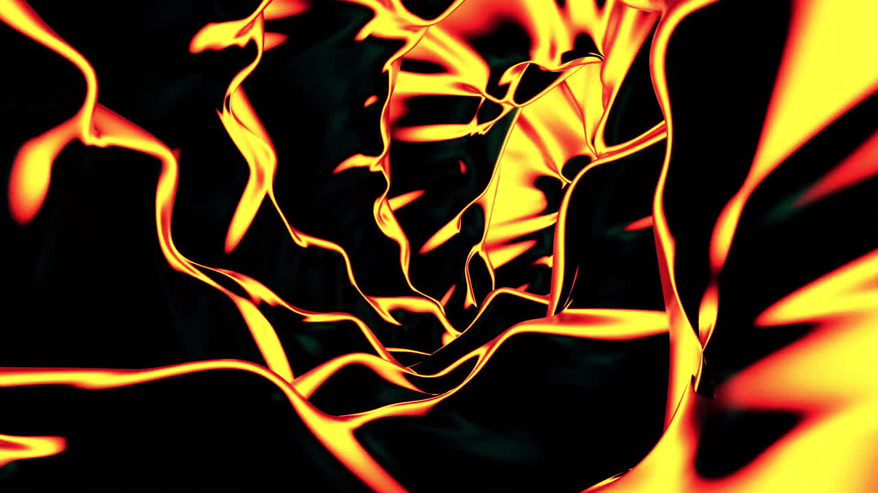 Abstract Liquid Flowing Gold and Black Tunnel