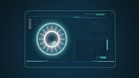 animation of scopes scanning and data processing on digital screen