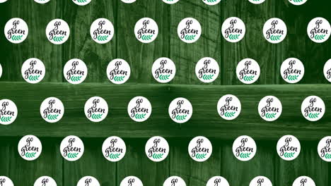 animación de texto verde sobre fondo de madera