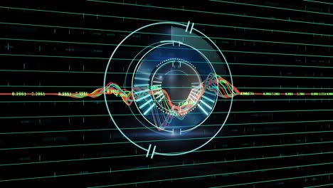 Animation-Des-Scope-Scannens-über-Dem-DNA-Stand