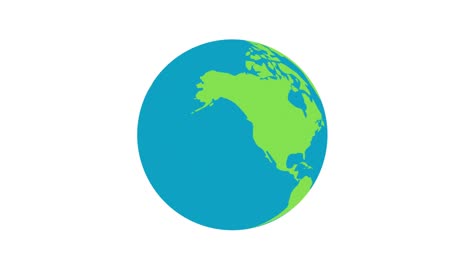diseño plano tierra giratoria aislada en negro. animación del planeta tierra diseño plano