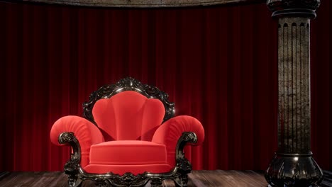 luxurious theater curtain stage with chair