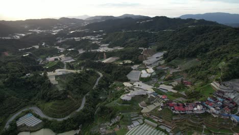 general landscape view of the brinchang district within the cameron highlands area of malaysia