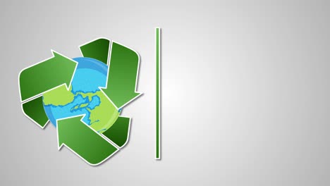 earth transforms into recycling symbol with eco slogan.