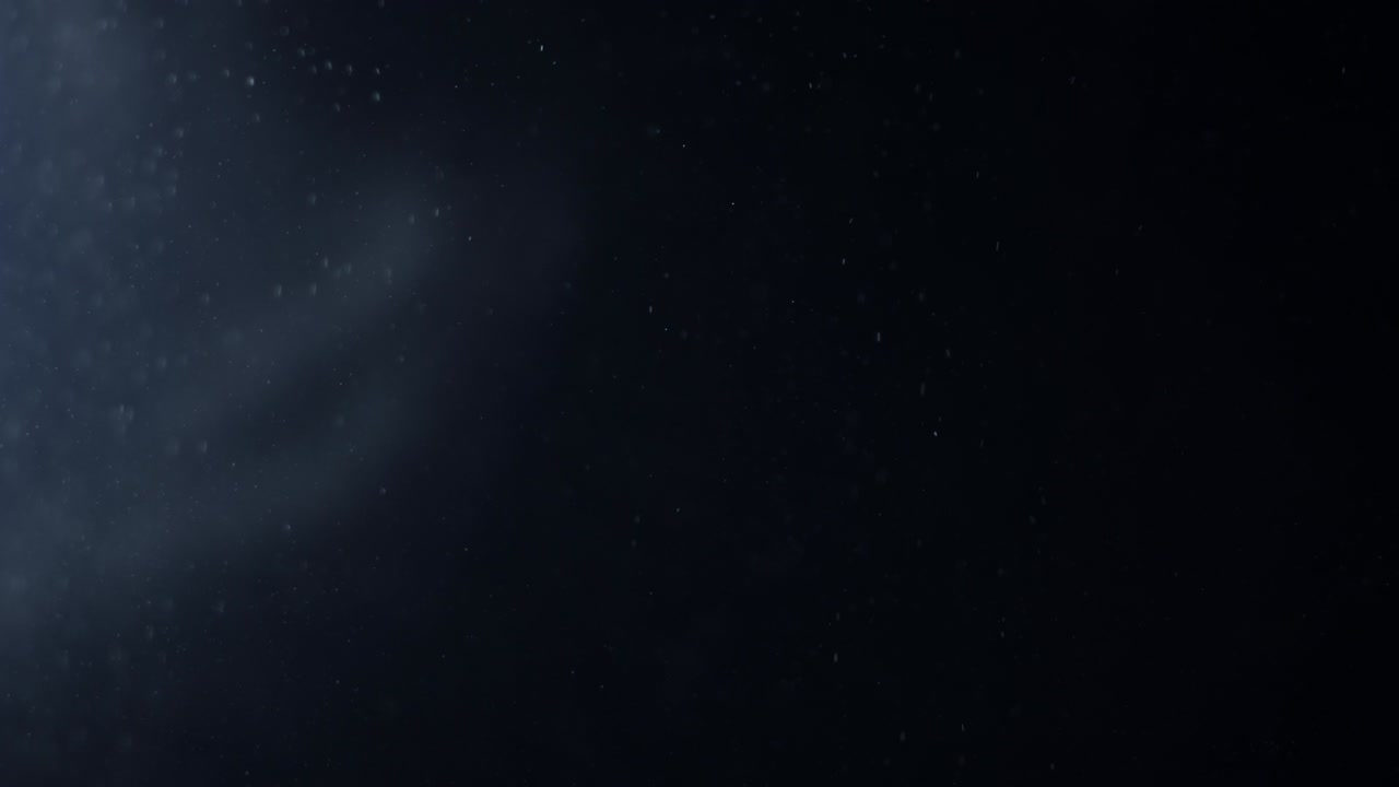 4k 검은 배경은 입자, 먼지 및 연기가 움직입니다.
