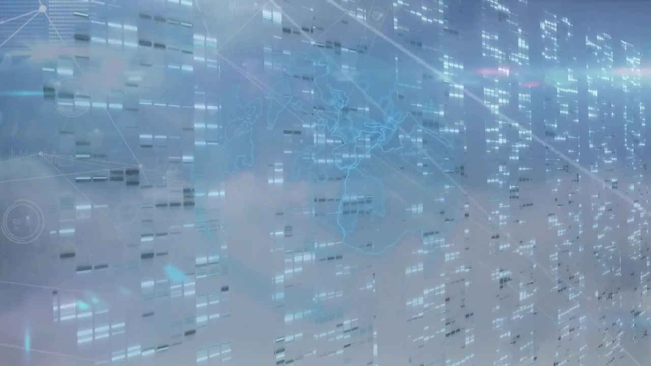Animation of connections and data processing over computer servers