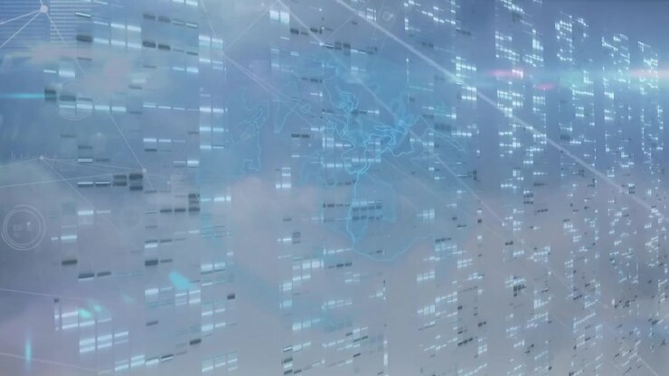 Animation of connections and data processing over computer servers