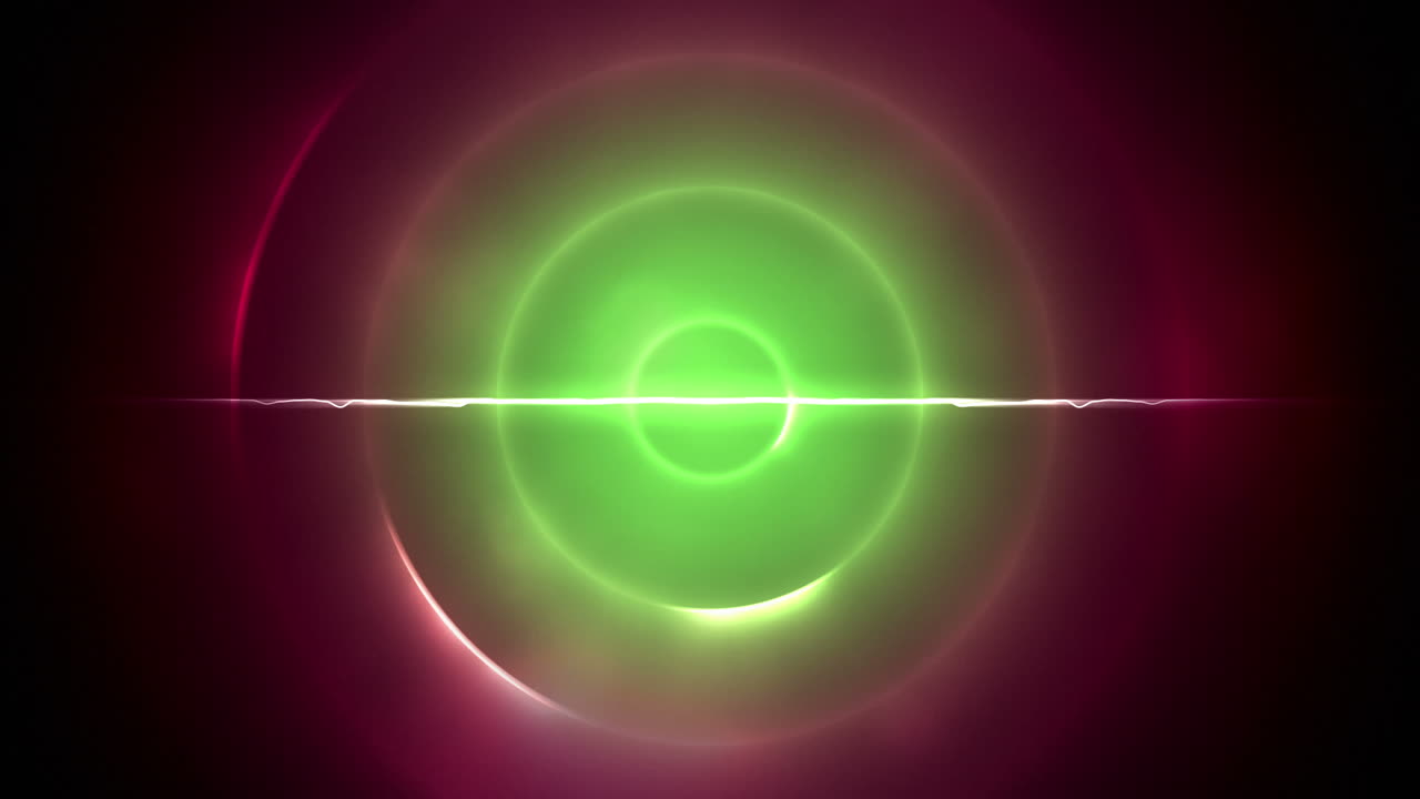 Green and magenta circles with a line in the middle