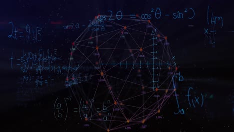 Mathematical-equations-against-globe-of-arrows