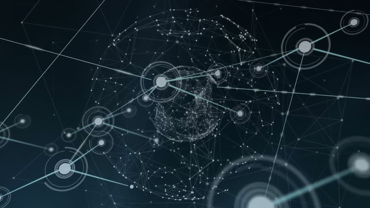 animación del globo de la red de conexiones con puntos