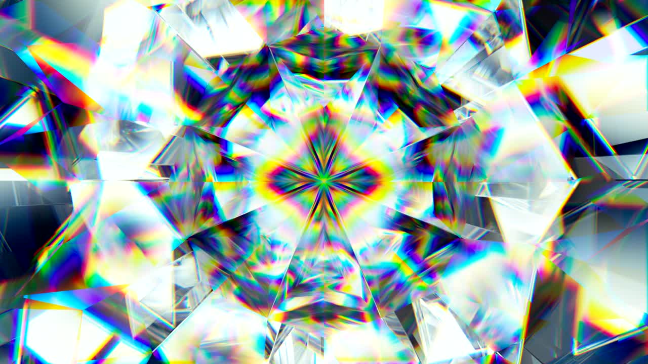 piedra preciosa brillante macro ciclo giratorio sin costuras caleidoscopio