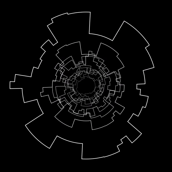 Abstract Sci Fi Circular Tunnel Animation