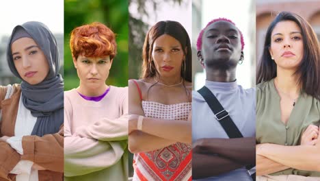 diverse group of women with crossed arms