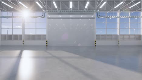 3d hangar building and floor background.