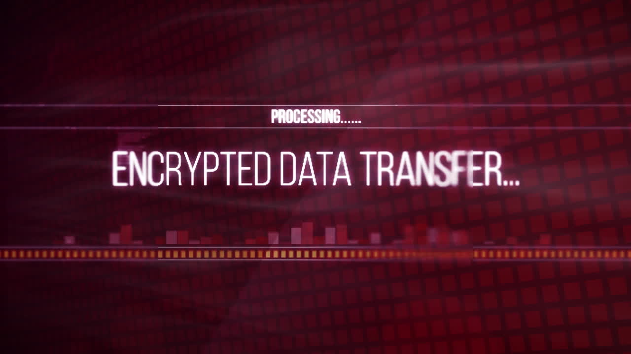 animación del procesamiento de datos sobre fondo rojo