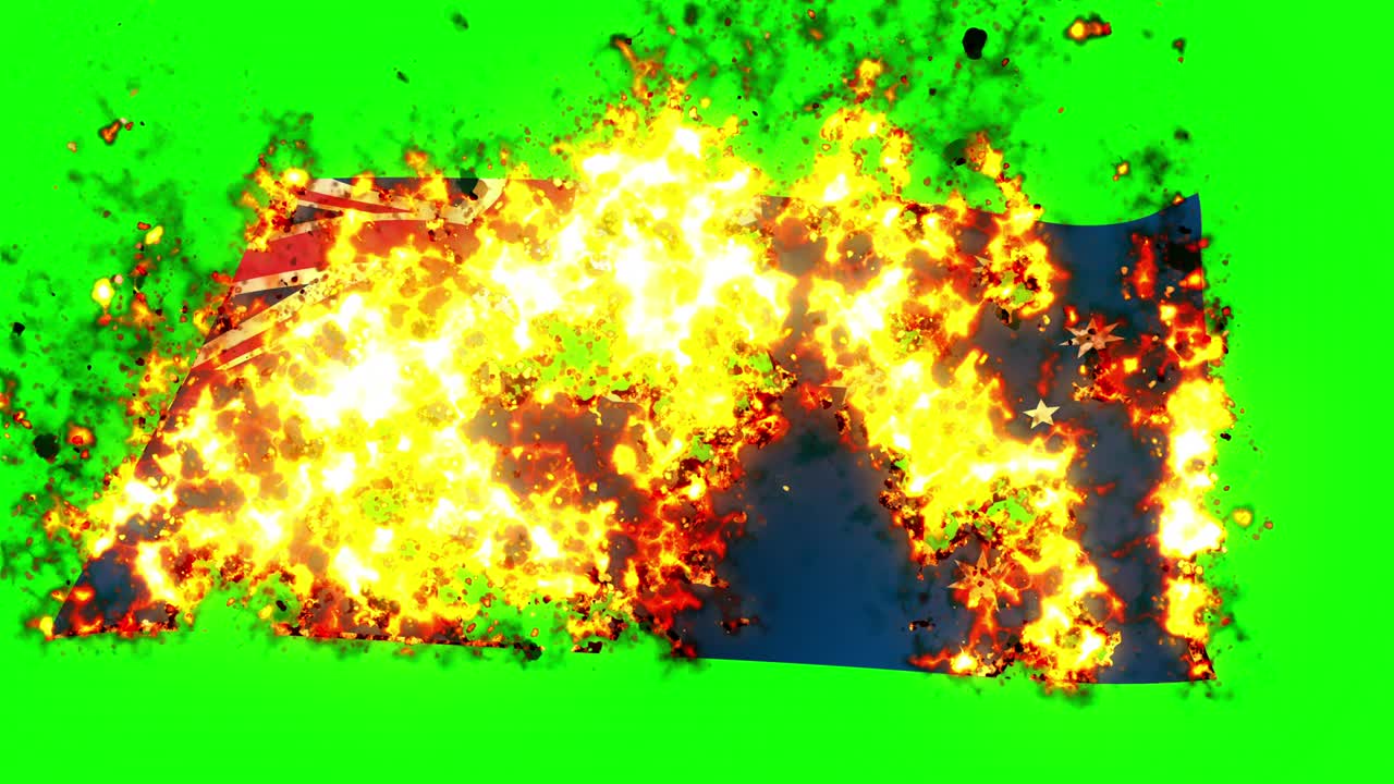 오스트레일리아의 발이 불타고 있는 애니메이션