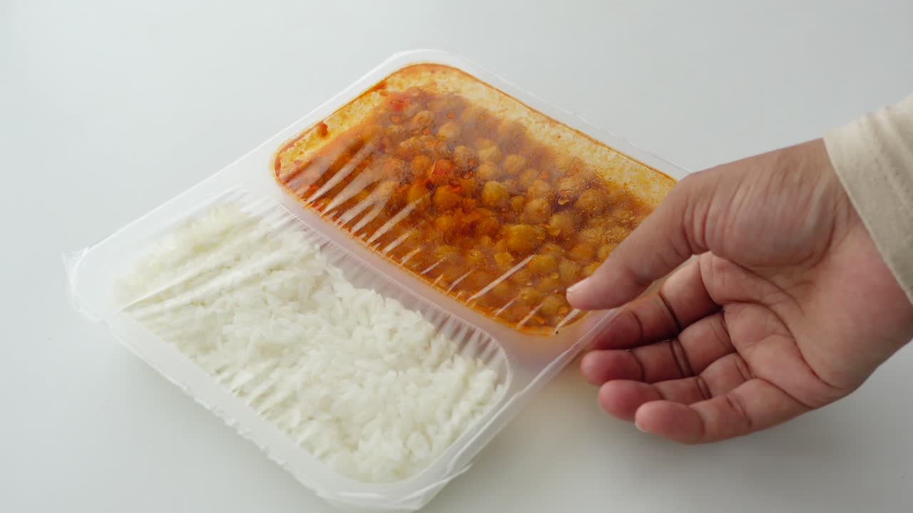 Takeout food with rice