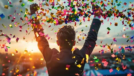 celebrating success with confetti