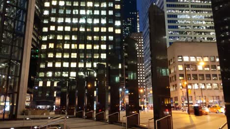 toronto's financial district at night