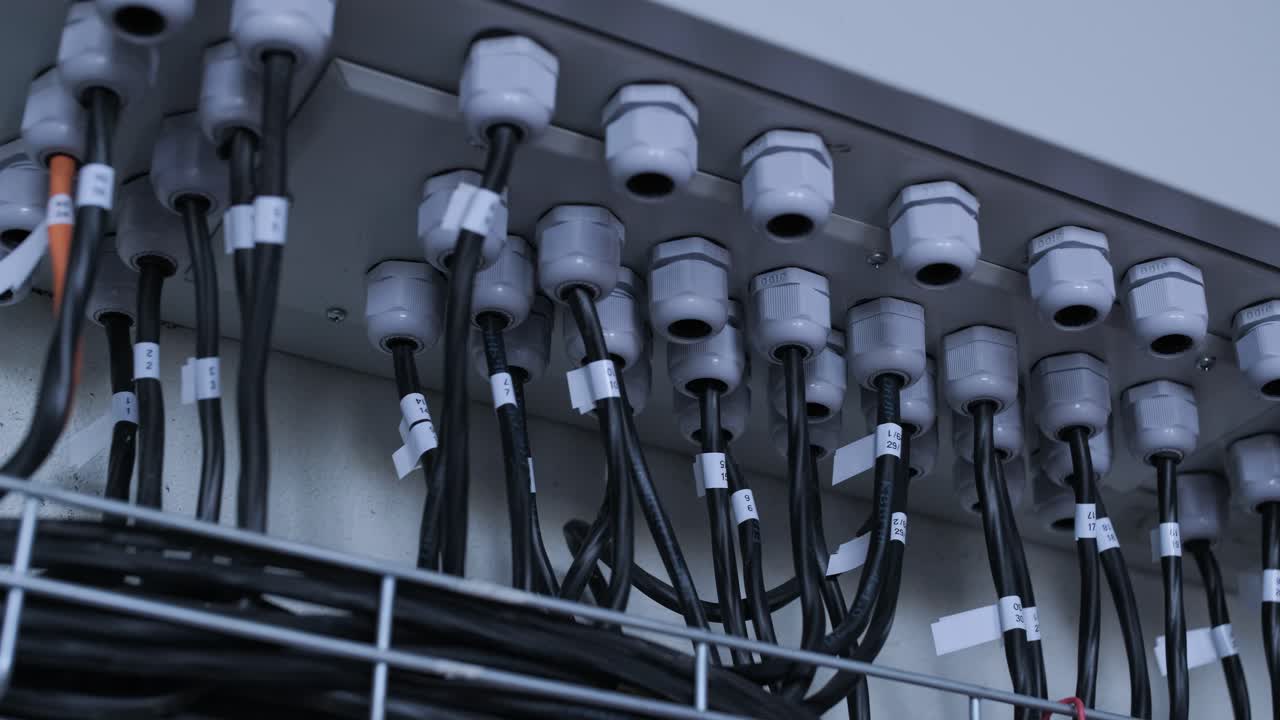 cierre de la conexión eléctrica con muchos cables