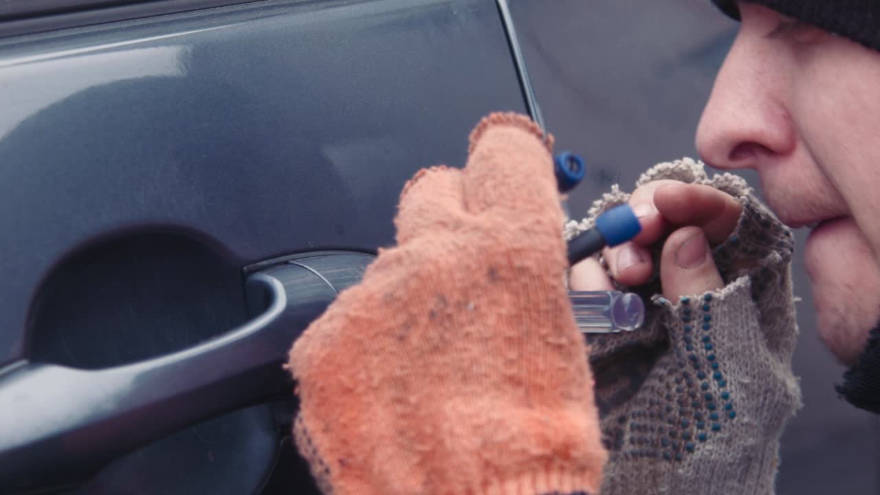 The Thief Hacks The Door Lock In The Car