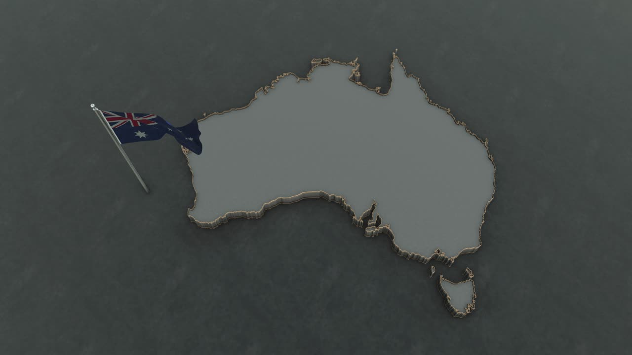 오스트레일리아 3d 지도 및 발 4k
