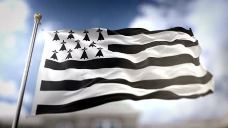 la bandera de gran bretaña ondeando en cámara lenta 3d con fondo de cielo azul - bucle sin costuras 4k