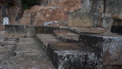 steps ancient ruins caesaria philippi israel archaeological and biblical site