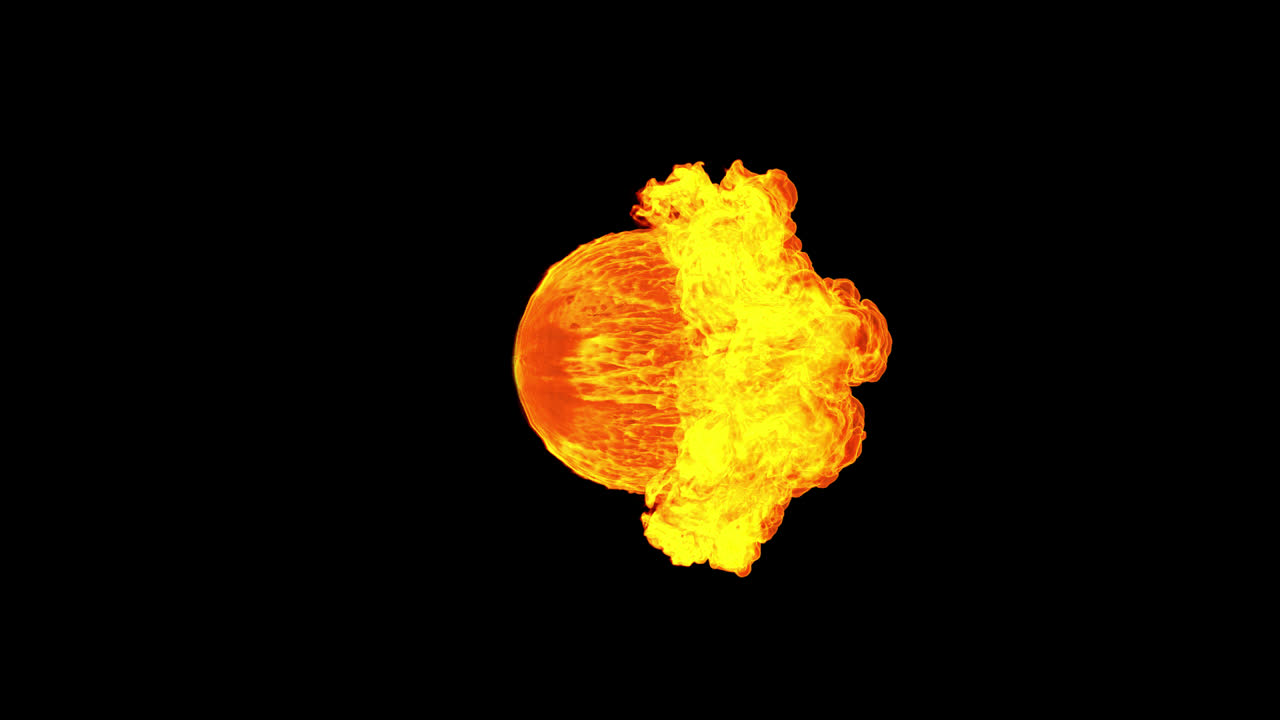 Fire and Explosion Slow Motion with Alpha Channel Transparent Background Sparks Heat Flames