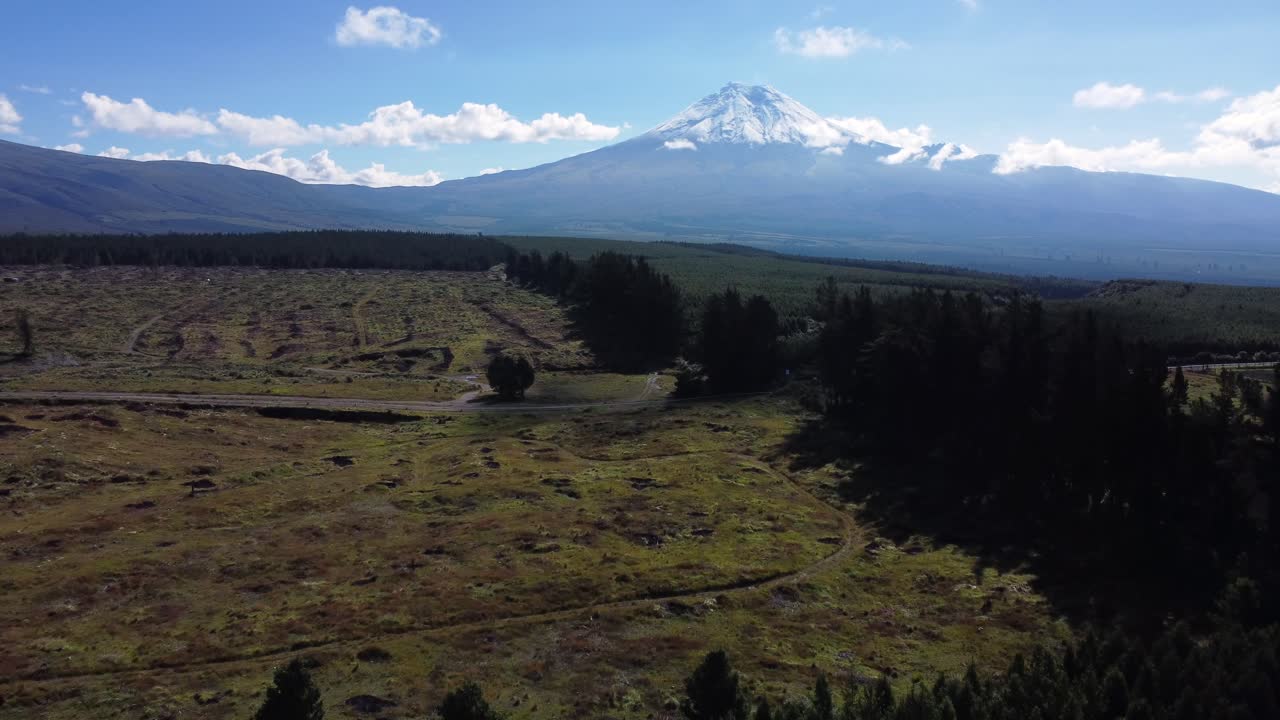 volcanes cubiertos de nieve cotopaxi y ruminahui paisaje montañoso del ecuador