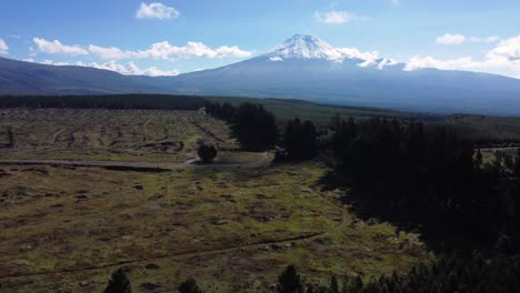 snow capped volcanoes cotopaxi and ruminahui ecuador mountain landscape