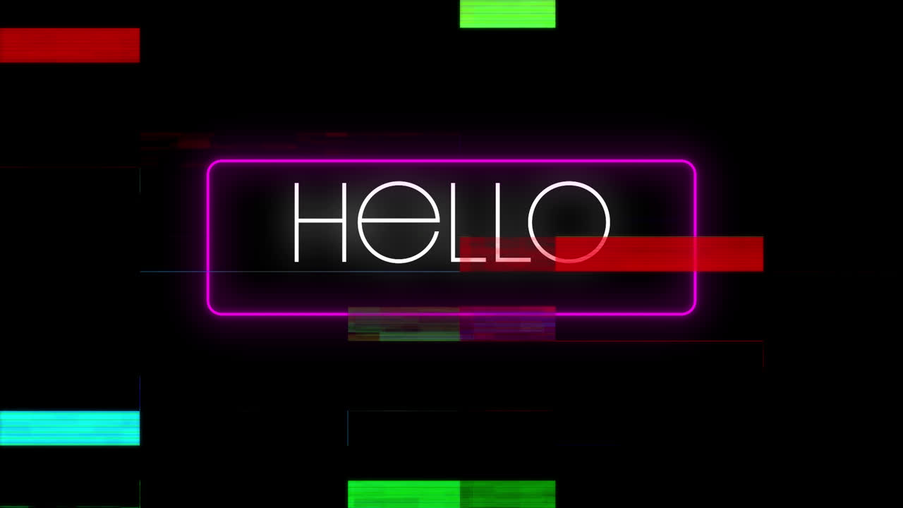 Animazione del testo 'ciao' su interferenze