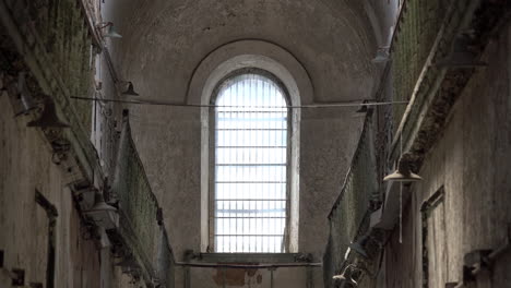 barred window in 19th century penitentiary