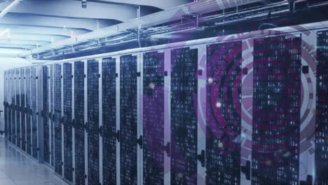 animación del alcance con procesamiento de datos a través de servidores informáticos