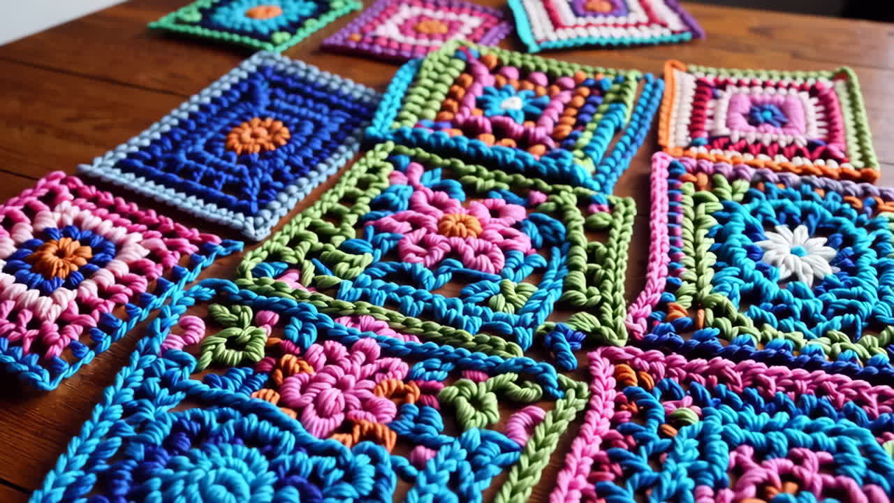 Colorful Crochet Granny Squares