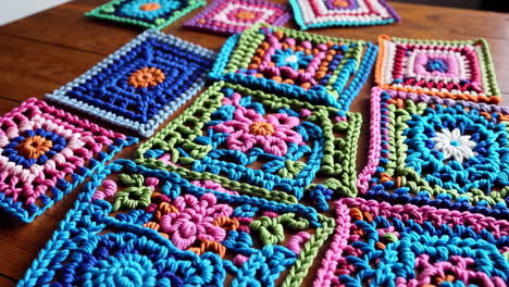 colorful crochet granny squares