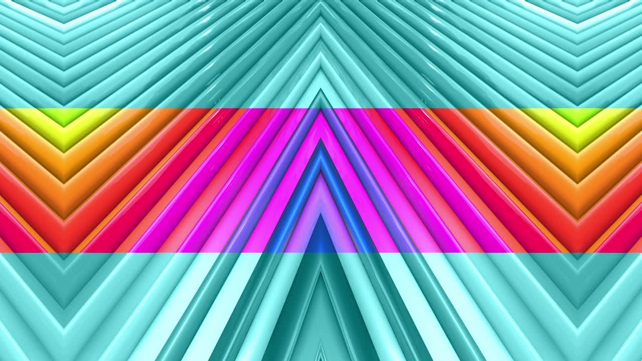 las rayas multicolores del arco iris se mueven cíclicamente.