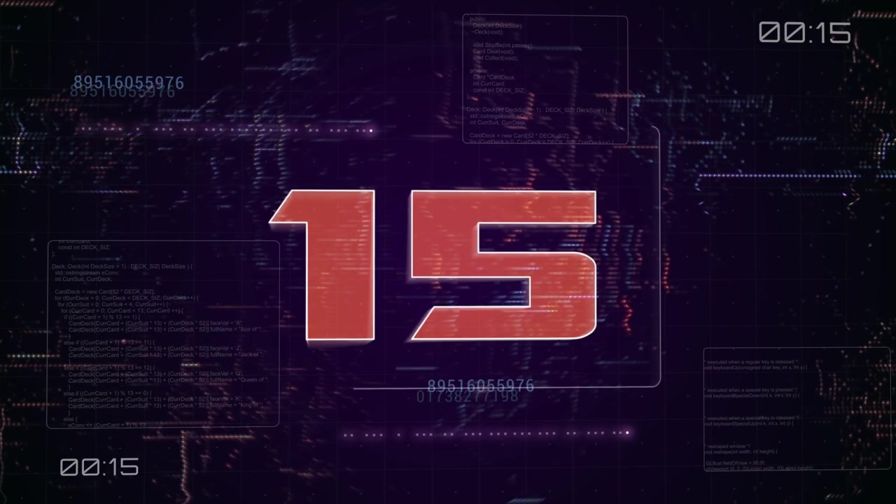 Futuristic Digital Countdown Animation