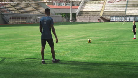 father and son soccer practice