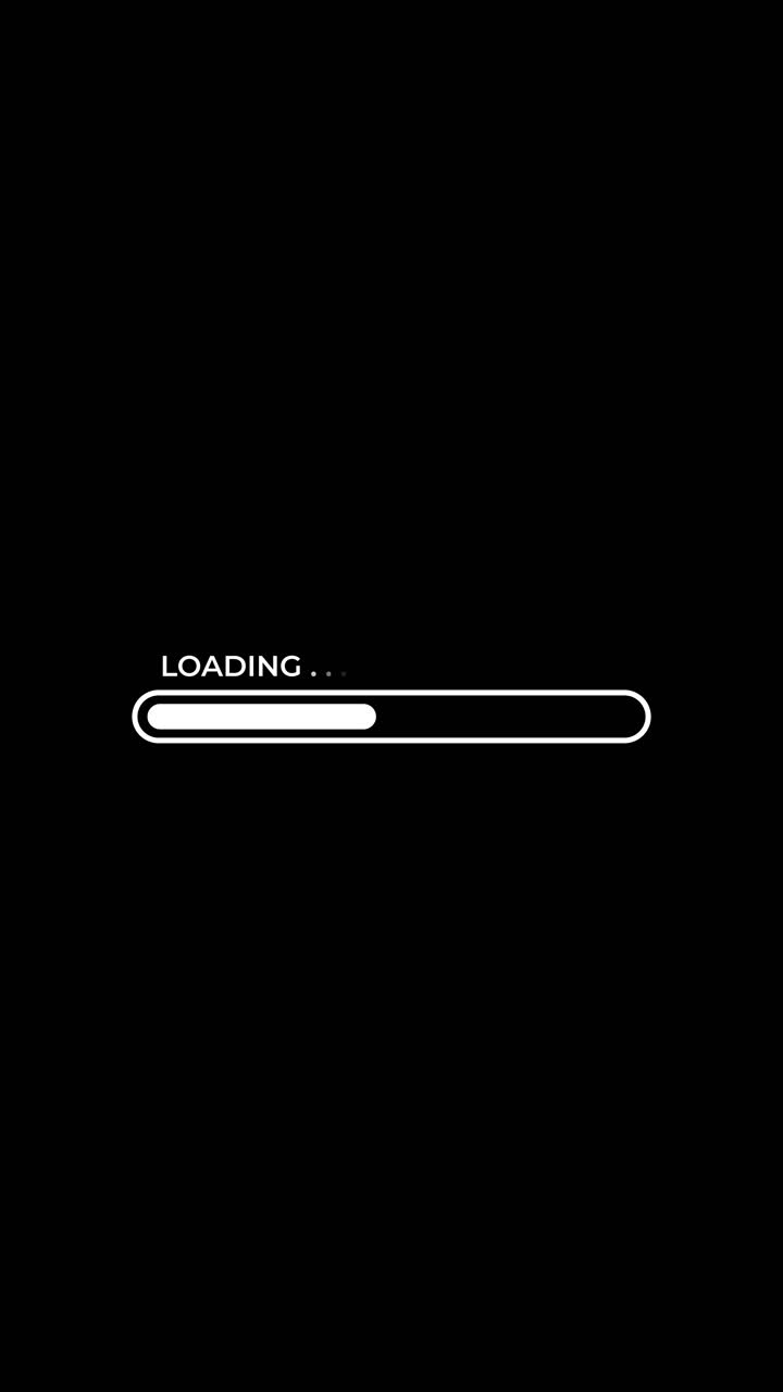 Loading Progress Bar Animation on Black Background