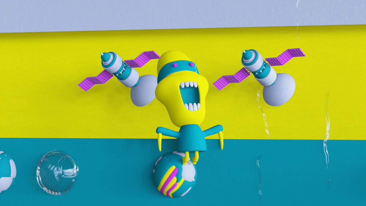 arte minimal 3d. objetos estilosos animados en el espacio de diseño geométrico. combinación de colores de moda, movimiento de bucle, video 4k.