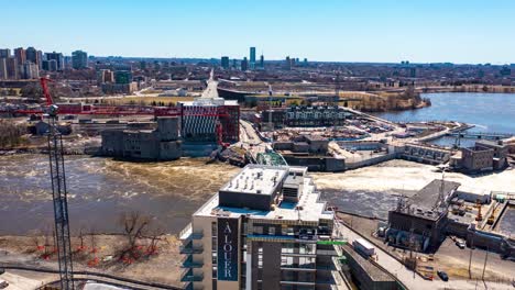hiperlapso en el centro de ottawa de un sitio en construcción