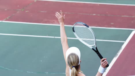 active sportswoman playing tennis