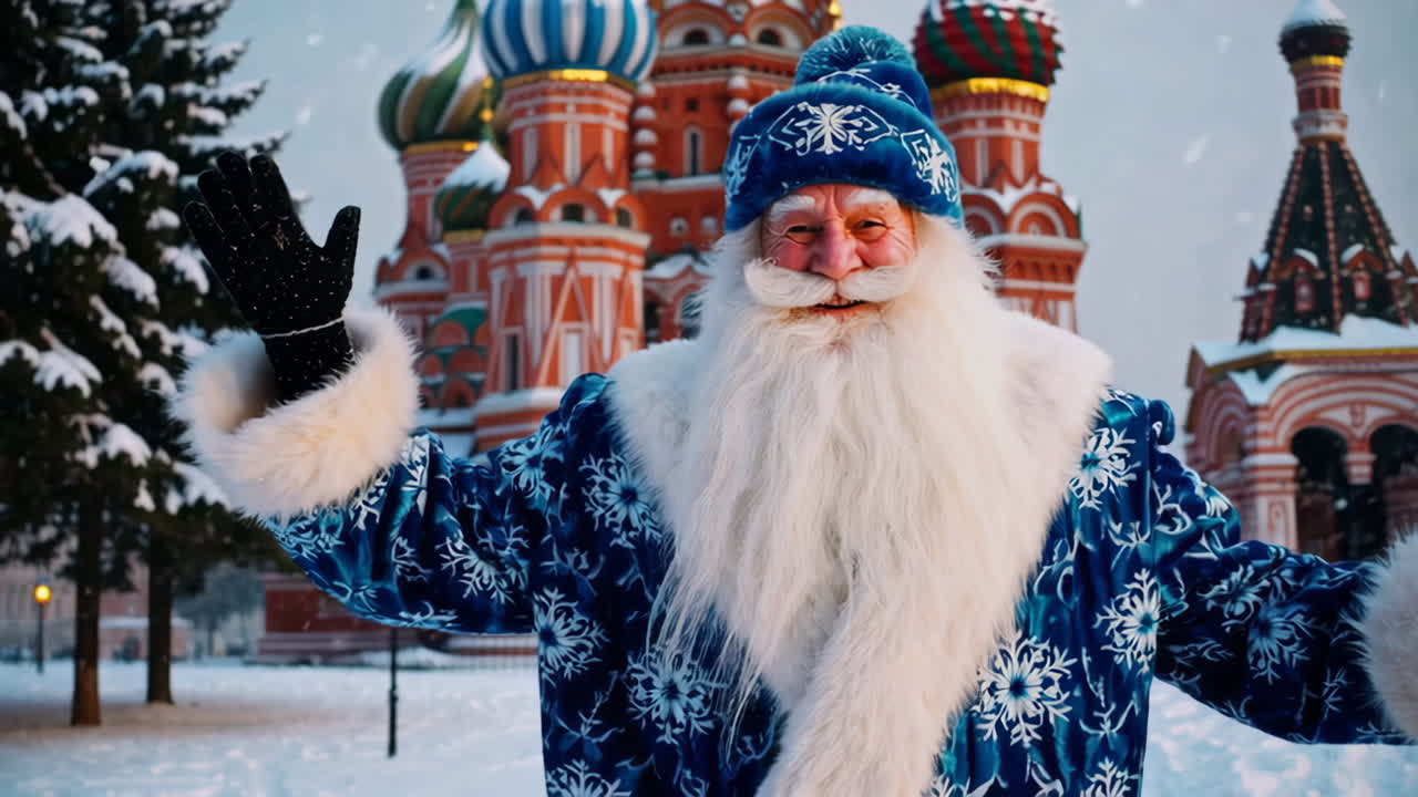 Babbo Natale Russo nella Piazza Rossa a Mosca